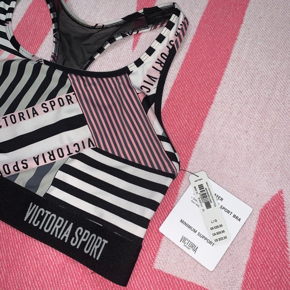 NWT VSX The Player Striped Racerback Sports Bra - Picture 2 of 5